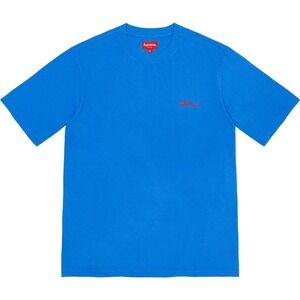 New Supreme Arabic Logo Washed S/S Tee Blue Teal L FW21 Authentic